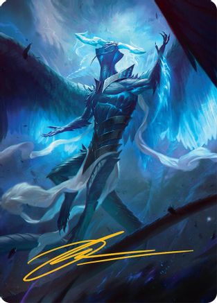 Ugin, Eye of the Storms Art Card (1/54) (Gold-Stamped Signature) (AATDM-001) [Art Series: Tarkir: Dragonstorm]