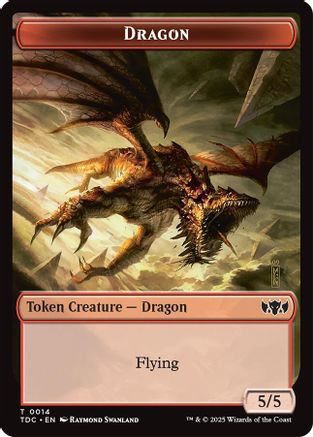 Dragon (0014) // Treasure Double-Sided Token (TDC-14 // 16) [Commander: Tarkir: Dragonstorm]