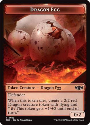 Dragon Egg // Dragon (0013) Double-Sided Token (TDC-12 // 13) [Commander: Tarkir: Dragonstorm]