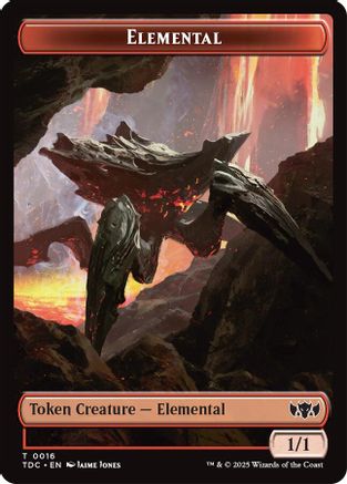 Elemental (0016) // Gold Double-Sided Token (TDC-16 // 29) [Commander: Tarkir: Dragonstorm]