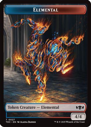 Elemental (0027) // Monk Double-Sided Token (TDC-27 // 3) [Commander: Tarkir: Dragonstorm]