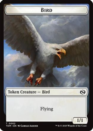Bird // Monk Double-Sided Token (TDM-2 // 3) [Tarkir: Dragonstorm] Foil