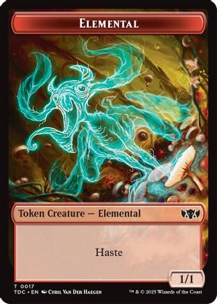 Elemental (0017) // Warrior Double-Sided Token (TDC-17 // 13) [Commander: Tarkir: Dragonstorm]