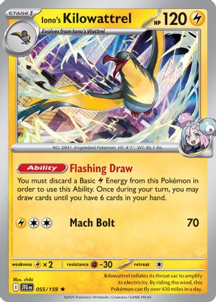 Iono's Kilowattrel (055/159) [Deck Exclusives] - Rare