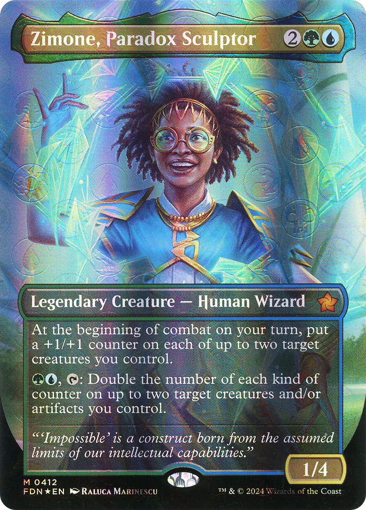 Zimone, Paradox Sculptor (Borderless) (Mana Foil) (FDN-412) [Foundations] Foil