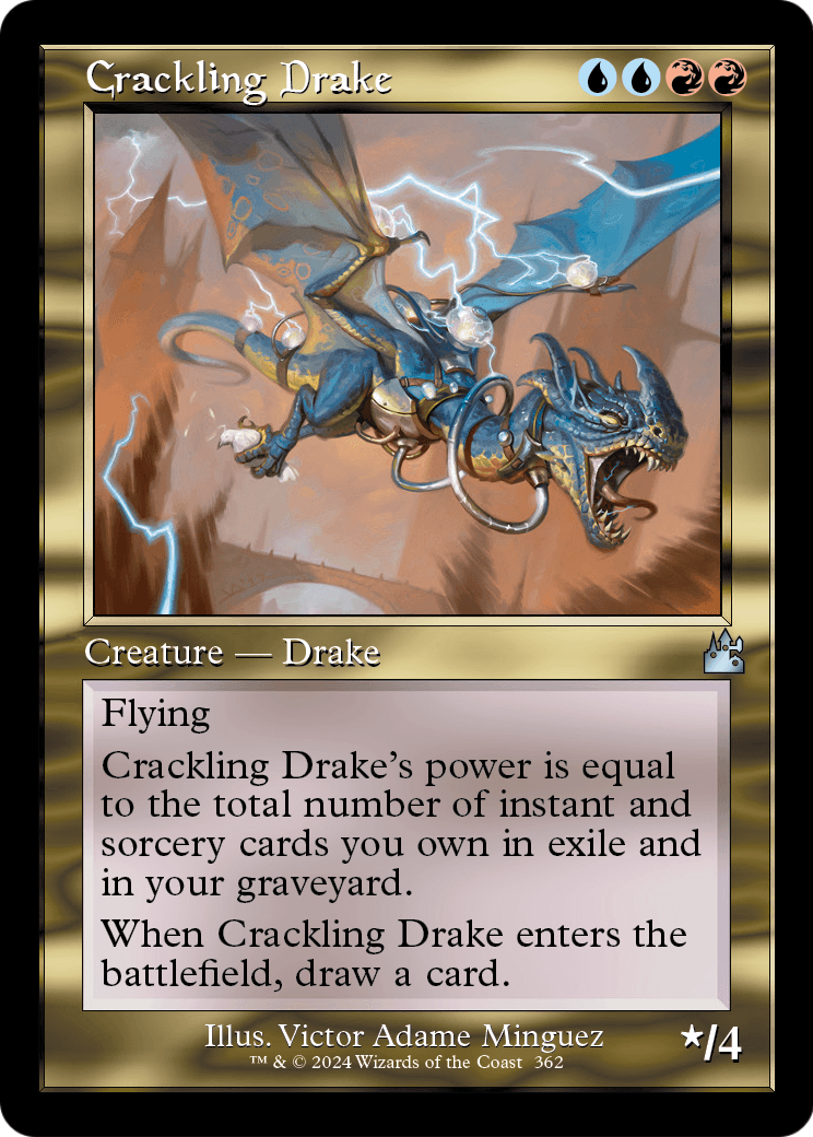 Crackling Drake (Retro Frame) (RVR-362) [Ravnica Remastered] Foil