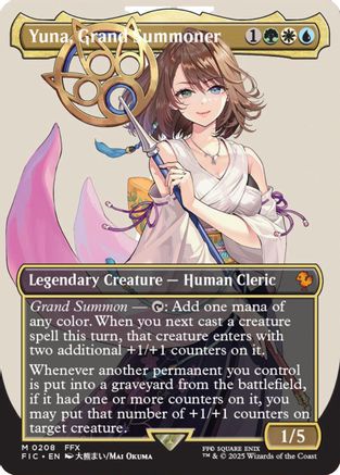 Yuna, Grand Summoner (Borderless) (FIC-208) [Commander: FINAL FANTASY]