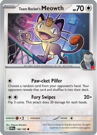 Team Rocket's Meowth (149) [SV10 Destined Rivals] Reverse Holofoil - Common