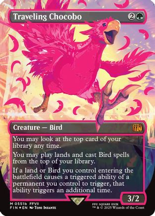 Traveling Chocobo (Borderless) (Neon Ink Pink) (FIN-551B) [FINAL FANTASY] Foil