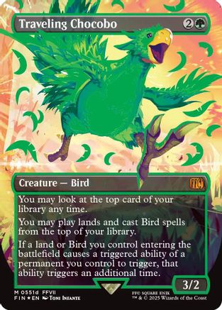 Traveling Chocobo (Borderless) (Neon Ink Green) (FIN-551D) [FINAL FANTASY] Foil