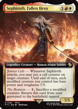 Sephiroth, Fallen Hero (Extended Art) (FIC-182) [Commander: FINAL FANTASY] Foil