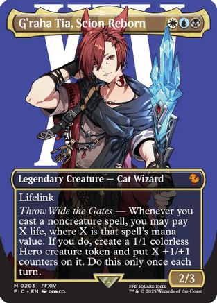 G'raha Tia, Scion Reborn (Borderless) (FIC-203) [Commander: FINAL FANTASY]