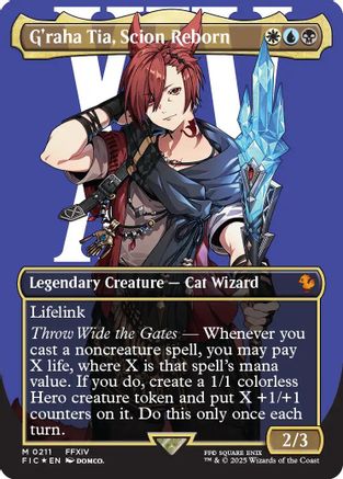 G'raha Tia, Scion Reborn (Borderless) (Surge Foil) (FIC-211) [Commander: FINAL FANTASY] Foil