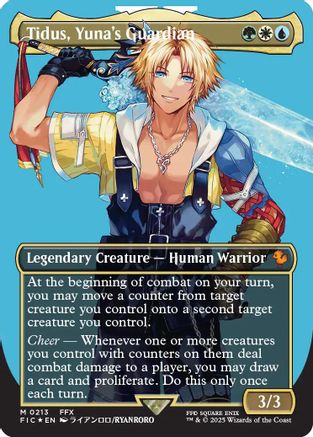 Tidus, Yuna's Guardian (Borderless) (Surge Foil) (FIC-213) [Commander: FINAL FANTASY] Foil