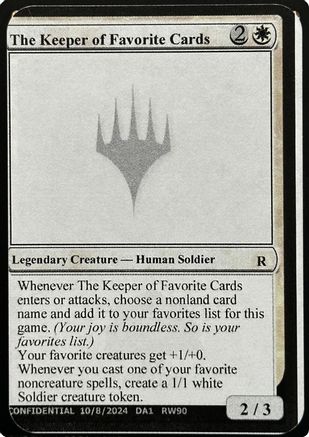 The Keeper of Favorite Cards [Un-Known Event Playtest Cards]