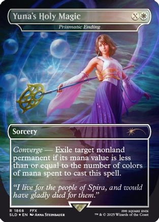 Yuna's Holy Magic - Prismatic Ending (Rainbow Foil) (SLD-1868) [Secret Lair Drop Series] Foil