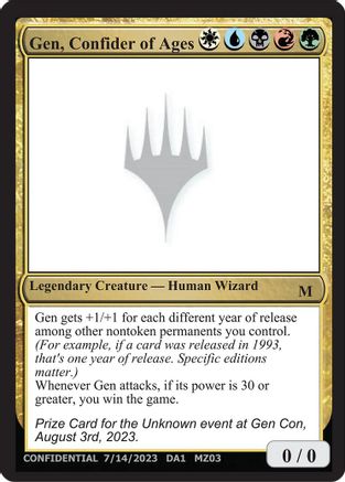 Gen, Confider of Ages [Un-Known Event Playtest Cards]