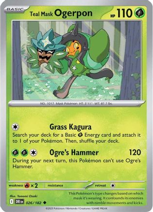 Teal Mask Ogerpon (026) [SV10 Destined Rivals] Reverse Holofoil - Uncommon