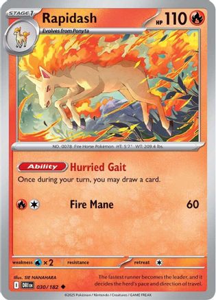 Rapidash (030/182) [SV10 Destined Rivals] Reverse Holofoil - Uncommon