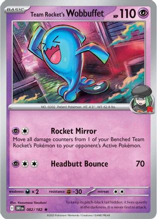Team Rocket's Wobbuffet (082) [SV10 Destined Rivals] Reverse Holofoil - Rare