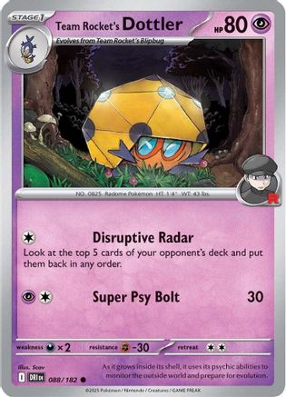 Team Rocket's Dottler (088) [SV10 Destined Rivals] Reverse Holofoil - Common