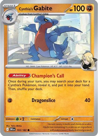 Cynthia's Gabite (103) [SV10 Destined Rivals] Reverse Holofoil - Common