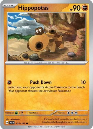 Hippopotas (105) [SV10 Destined Rivals] Reverse Holofoil - Common
