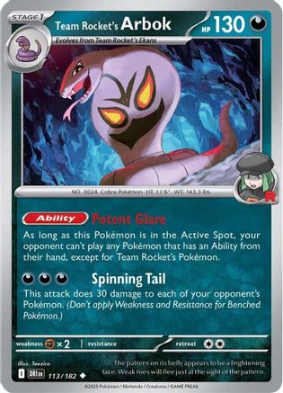 Team Rocket's Arbok (113) [SV10 Destined Rivals] - Uncommon