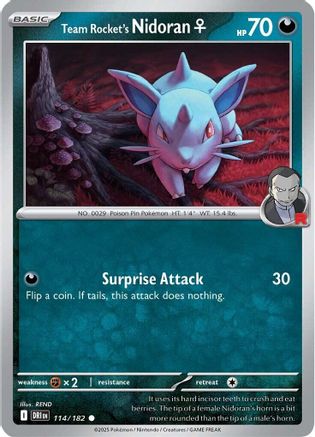 Team Rocket's Nidoran F (114) [SV10 Destined Rivals] Reverse Holofoil - Common