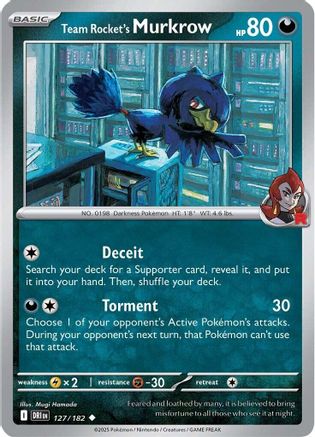 Team Rocket's Murkrow (127/182) [SV10 Destined Rivals] Reverse Holofoil - Uncommon