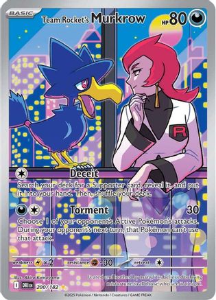 Team Rocket's Murkrow (200/182) [SV10 Destined Rivals] Holofoil - Illustration Rare