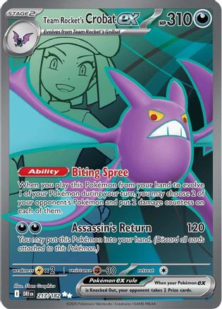 Team Rocket's Crobat ex (217/182) [SV10 Destined Rivals] Holofoil - Ultra Rare