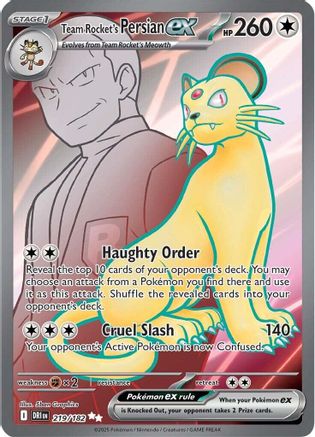 Team Rocket's Persian ex (219/182) [SV10 Destined Rivals] Holofoil - Ultra Rare