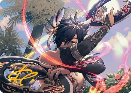Dancer's Chakrams Art Card (Gold-Stamped Signature) (AAFIN-024) [Art Series: FINAL FANTASY]