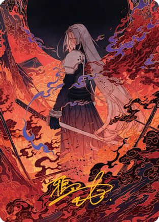 Nibelheim Aflame Art Card (Gold-Stamped Signature) (AAFIN-035) [Art Series: FINAL FANTASY]