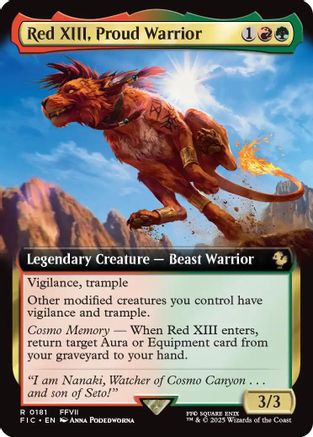 Red XIII, Proud Warrior (Extended Art) (FIC-181) [Commander: FINAL FANTASY] Foil