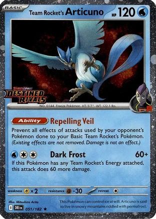 Team Rocket's Articuno (Cosmos Holo) (Destined Rivals Stamp) (051/182) [Miscellaneous Cards & Products] Holofoil - Rare