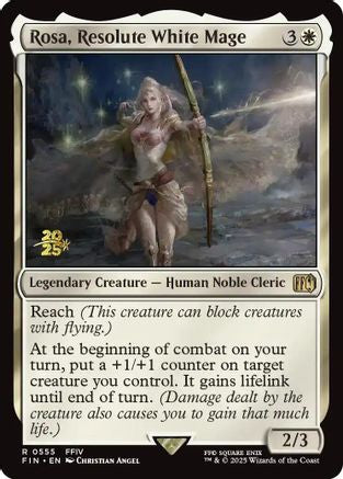 Rosa, Resolute White Mage (PRE-555) [Prerelease Cards] Foil
