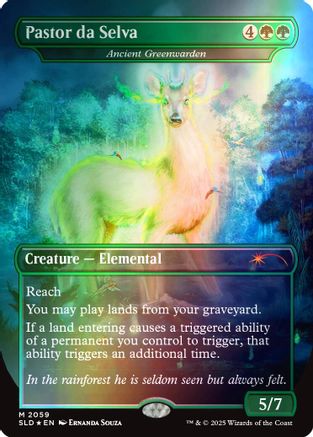 Pastor da Selva - Ancient Greenwarden (Rainbow Foil) (SLD-2059) [Secret Lair Drop Series] Foil