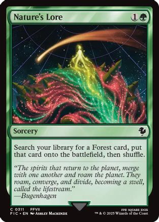 Nature's Lore (Surge Foil) (FIC-311) [Commander: FINAL FANTASY] Foil