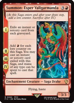Summon: Esper Valigarmanda (Surge Foil) (FIC-060) [Commander: FINAL FANTASY] Foil