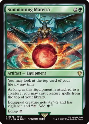 Summoning Materia (Surge Foil) (FIC-072) [Commander: FINAL FANTASY] Foil