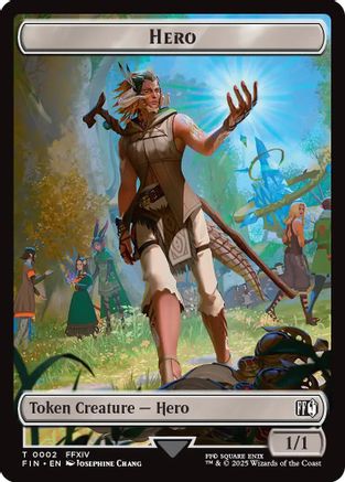 Hero (0002) // Wizard (0014) Double-Sided Token (FIN-2 // 14) [FINAL FANTASY] Foil