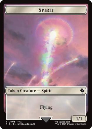 Spirit // Squid Double-Sided Token (Surge Foil) (FIC-3 // 5) [Commander: FINAL FANTASY] Foil