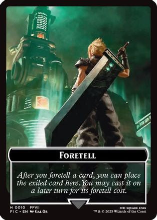 Foretell // Treasure Double-Sided Token (Surge Foil) (FIC-10 // 36) [Commander: FINAL FANTASY] Foil
