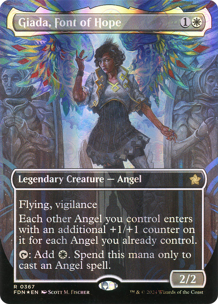 Giada, Font of Hope (Borderless) (Mana Foil) (FDN-367) [Foundations] Foil