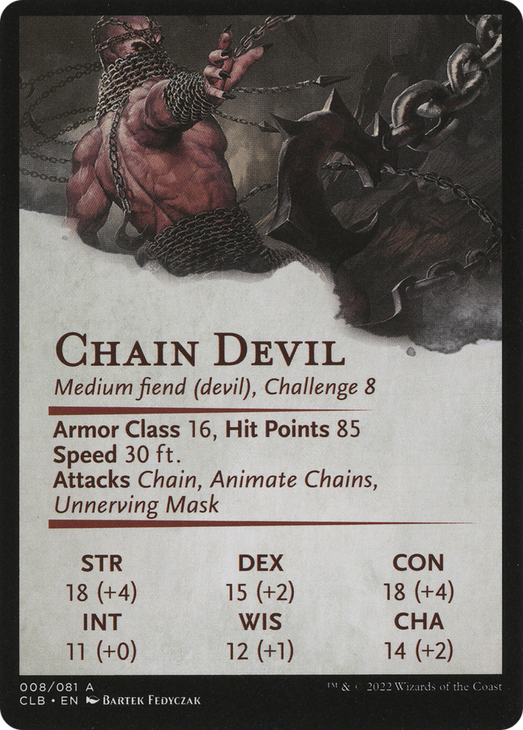 Chain Devil // Chain Devil (ACLB-008) (Borderless) [Battle for Baldur's Gate Art Series] Foil