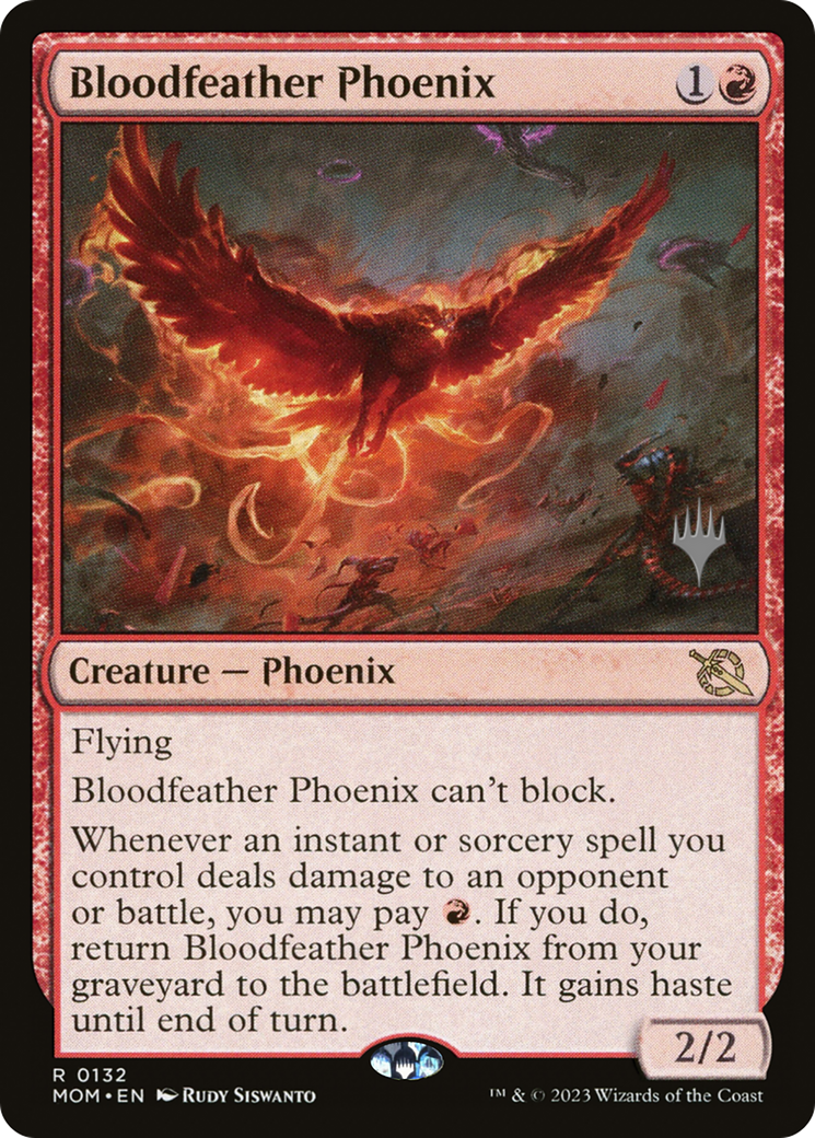 Bloodfeather Phoenix (PPMOM-132) [Promo Pack: March of the Machine Promos] Foil