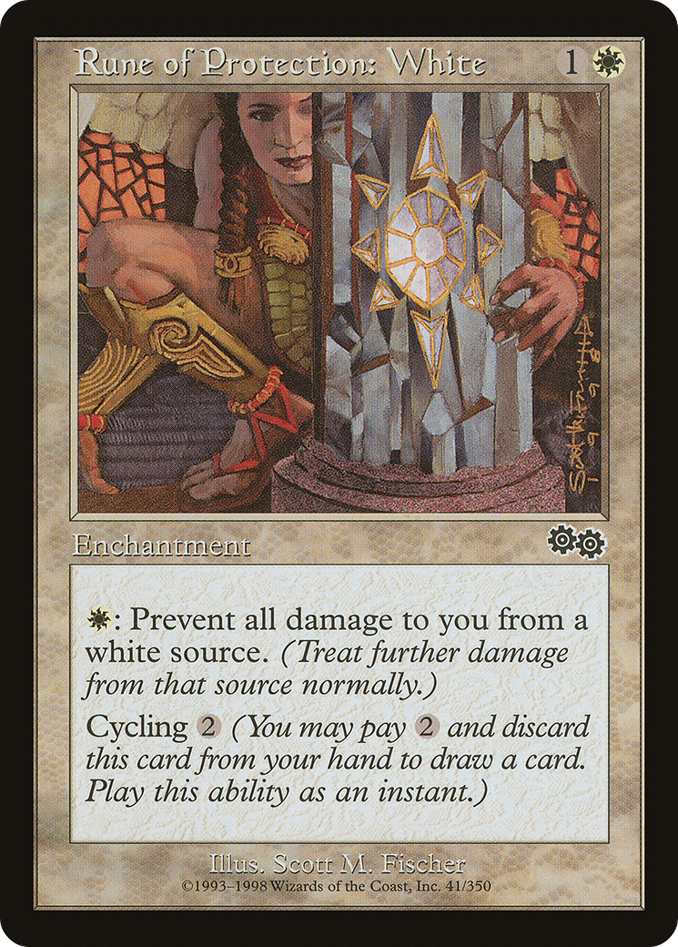 Rune of Protection: White (USG-041) [Urza's Saga]