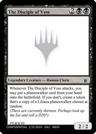The Disciple of Vess [Un-Known Event Playtest Cards]